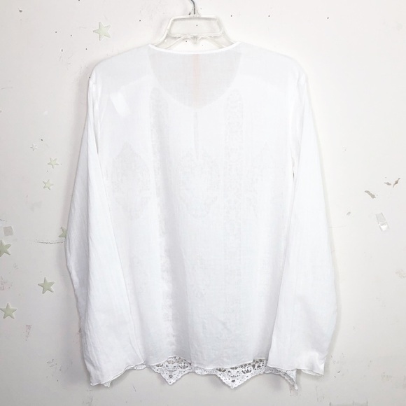 BAILEY 44 medium white embroidered BoHo tunic blouse - Picture 3 of 7